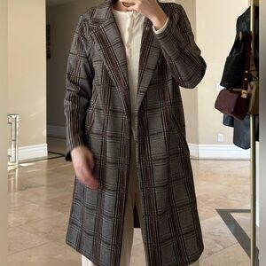 Melloday Plaid Notch Lapel Coat